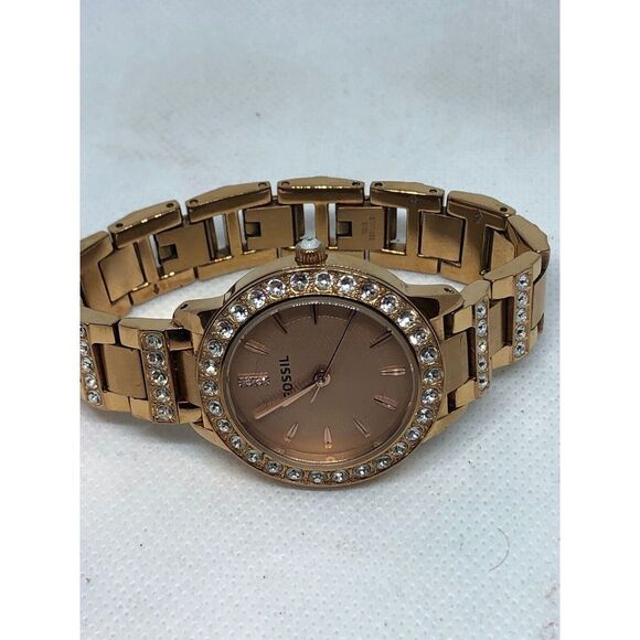 Fossil ES3020 Women's Gold Stainless Steel Analog Rose Dial Quartz Watch HG82 - Picture 5 of 8